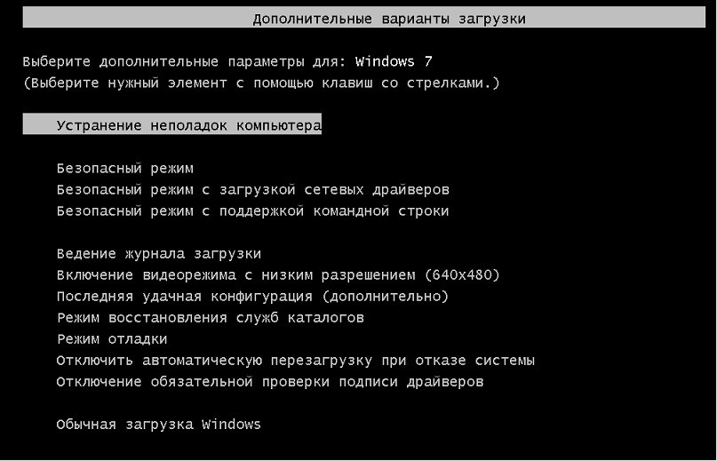 Windows 7 грузится в безопасном режиме. Безопасный режим Windows. Устранение неполадок ПК. Загрузка последней удачной конфигурации. Запуск компьютера.